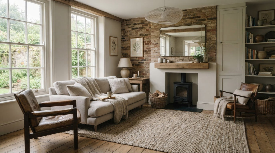 Modern farmhouse living room ideas with vintage and modern touches
