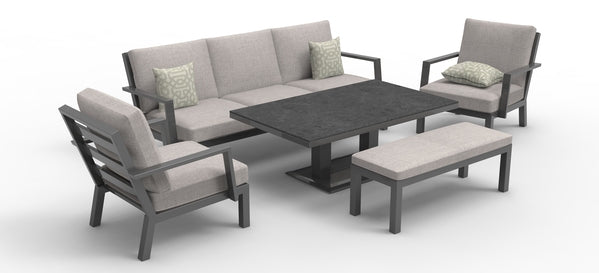 3 Seater Lounge Set with Hi Lo Table