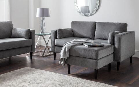 2 Seater - Grey Chenille Fabric