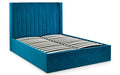LAN001 Scalloped Headboard Storage Bed 135Cm - Teal