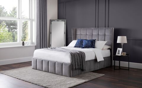 GAT051 Storage Ottoman Bed 135Cm - Light Grey