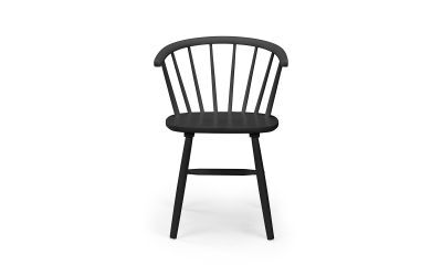 Curved Back Dining Chair - Black