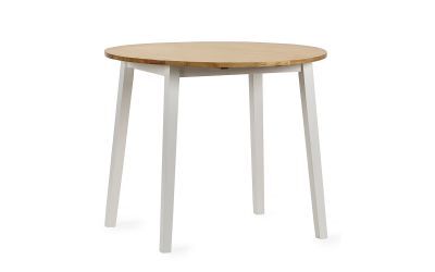 LIN004 Round Drop Leaf Table - Natural Top