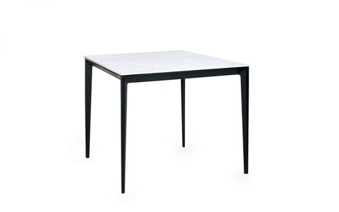 MIA107 Square Stone Top Dining Table - White Marble