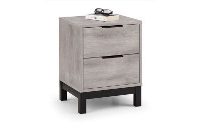 2 Drawer Bedside - Grey Oak