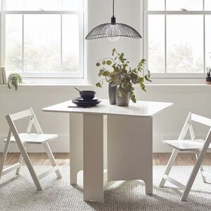 GAT201 Small Gateleg Table With 2 Chairs - White