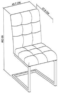Upholstered Cantilever Chair - Dark Grey Fabric