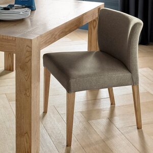 Low Back Upholstered Chair - Black Gold Fabric