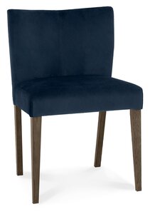 2690-09U-DB Low Back Uph Chair - Dark Blue Velvet Fabric (Pair)