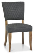 2741-09U-DGY Uph Chair With Diamond Stitched Back & Seat - Dark Fabric (Pair)