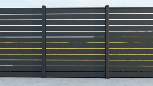 Aluminium 180cm Fence Panel Kit Inc. x2 Posts & Fixings FT