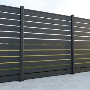 180cm Aluminium Fence Panel with 2 Posts & Fixing Kit