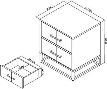 2 Drawer Nightstand