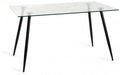 H5051-4 Martini Clear Tempered Glass 6 Seater Dining Table With Sand Black Powder Coated Legs