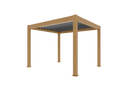 Saturn Aluminium Pergola - 3m Square Wood Effect