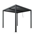 Entry Aluminium Pergola - 3m x 3m LED Lights in Grey