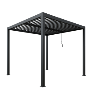 Entry Aluminium Pergola - 3m x 3m LED Lights in Grey