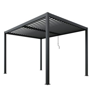 Entry Aluminium Pergola - 4m x 3m LED Lights in Grey