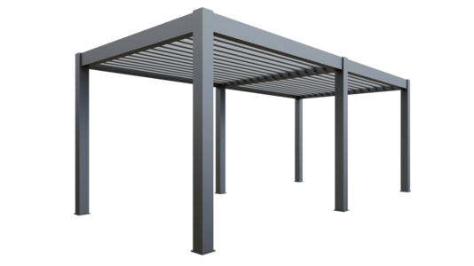 Saturn Aluminium Pergola - 6m x 3m Rectangular Grey