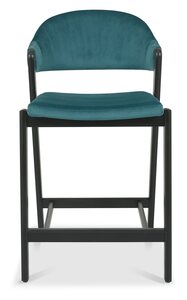 Upholstered Bar Stool - Azure Velvet (Single)