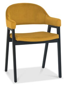 6048-09UA-VMU Upholstered Arm Chair - Mustard Velvet (Pair)