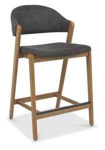 6049-09BSU-DGY Upholstered Bar Stool - Dark Fabric (Single)