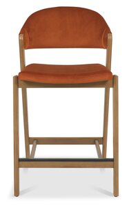 Upholstered Bar Stool - Rust Velvet (Single)