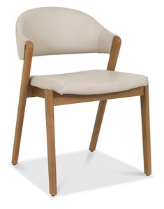 Upholstered Armless Chair - Ivory Bonded Leather