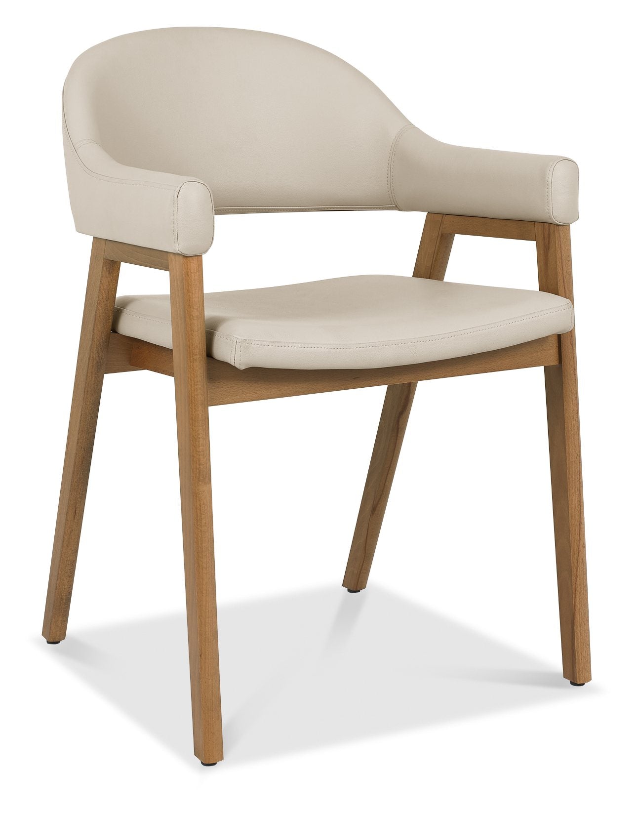 6049-09UA-IV Upholstered Arm Chair - Ivory Bonded Leather