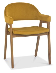 6049-09UA-VMU Upholstered Arm Chair - Mustard Velvet (Pair)
