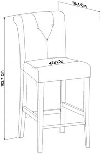 Upholstered Bar Stool - Bonded Leather (Pair)