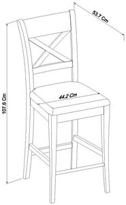 X Back Bar Stool - Bonded Leather (Pair)