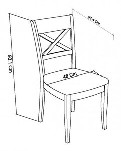 X Back Chair - Pebble Fabric (Pair)
