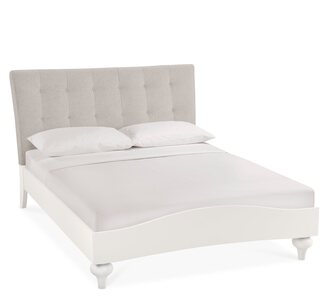 6295-43BD 135Cm Uph Bedstead - Vertical Stitch - Pebble Fabric
