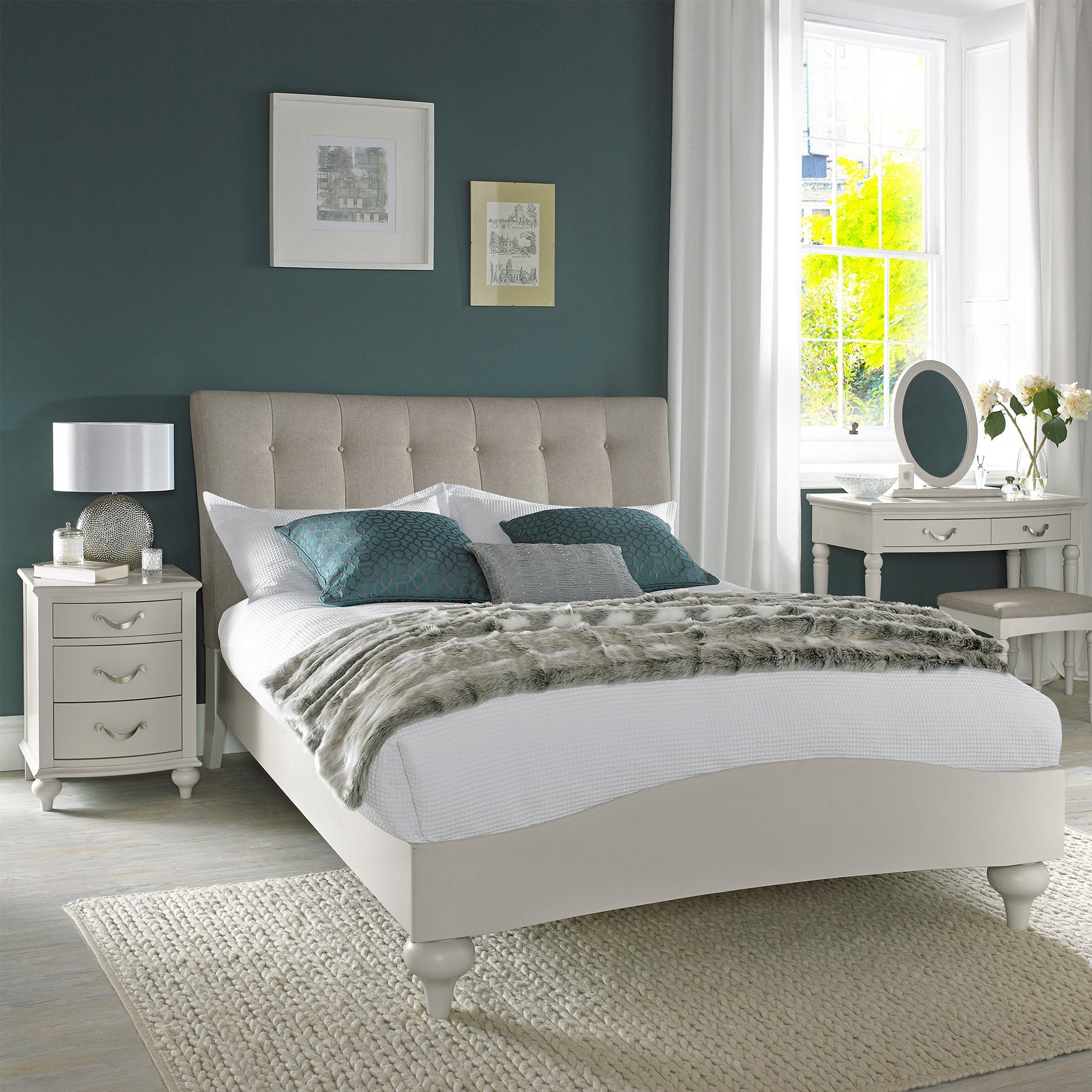 6295-43BD 135Cm Upholstered Bedstead - Vertical Stitch - Pebble Grey Fabric.jpg