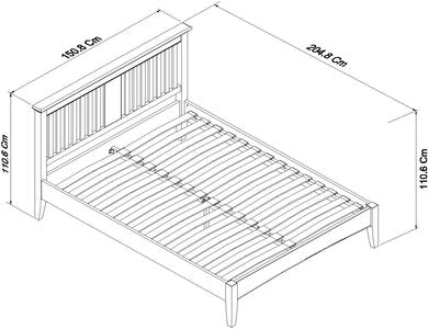 135Cm Slatted Bedstead