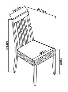 Slat Back Chair - Black Gold Fabric (Pair)