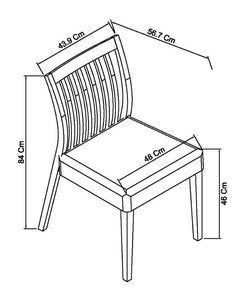 Low Slat Back Chair - Black Gold Fabric (Pair)