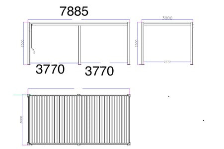Saturn Aluminium Pergola - 8m x 3m Rectangular Grey