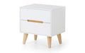 ALI201 2 Drawer Bedside White