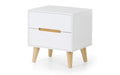 ALI201 2 Drawer Bedside White