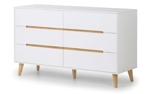 ALI204 6 Drawer Wide Chest White