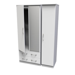 Triple 2 Drawer Mirror Robe