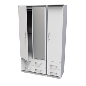 Triple 2 Drawer Mirror + Drawer Robe