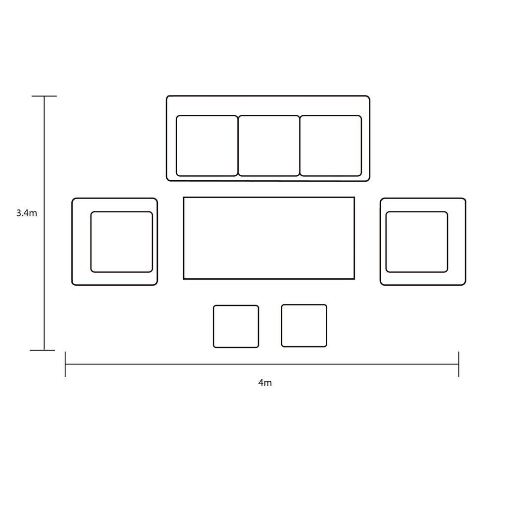 Hartman Arley 3 Seat Sofa Weave Lounge Set
