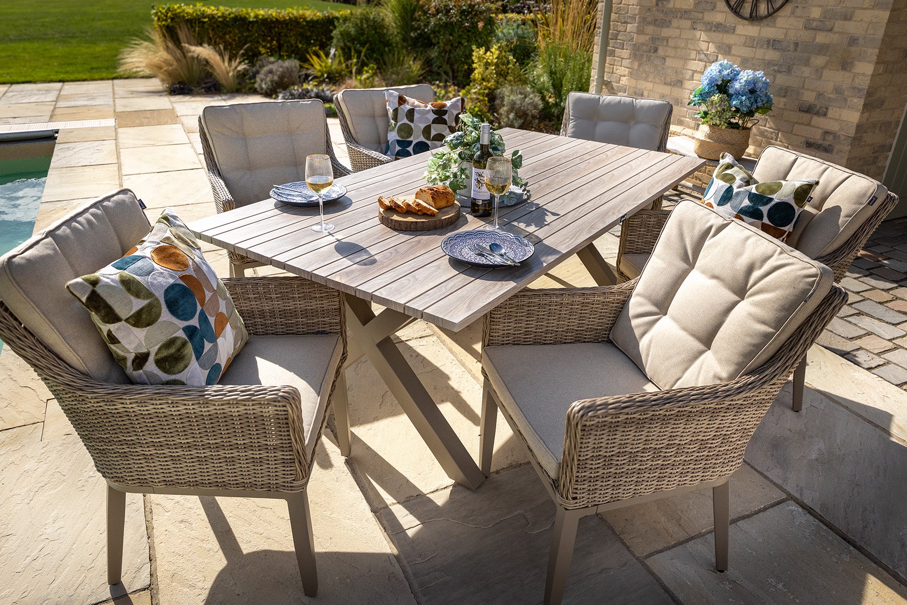 Hartman Arley 6 Seater Weave Rectangular Dining Set