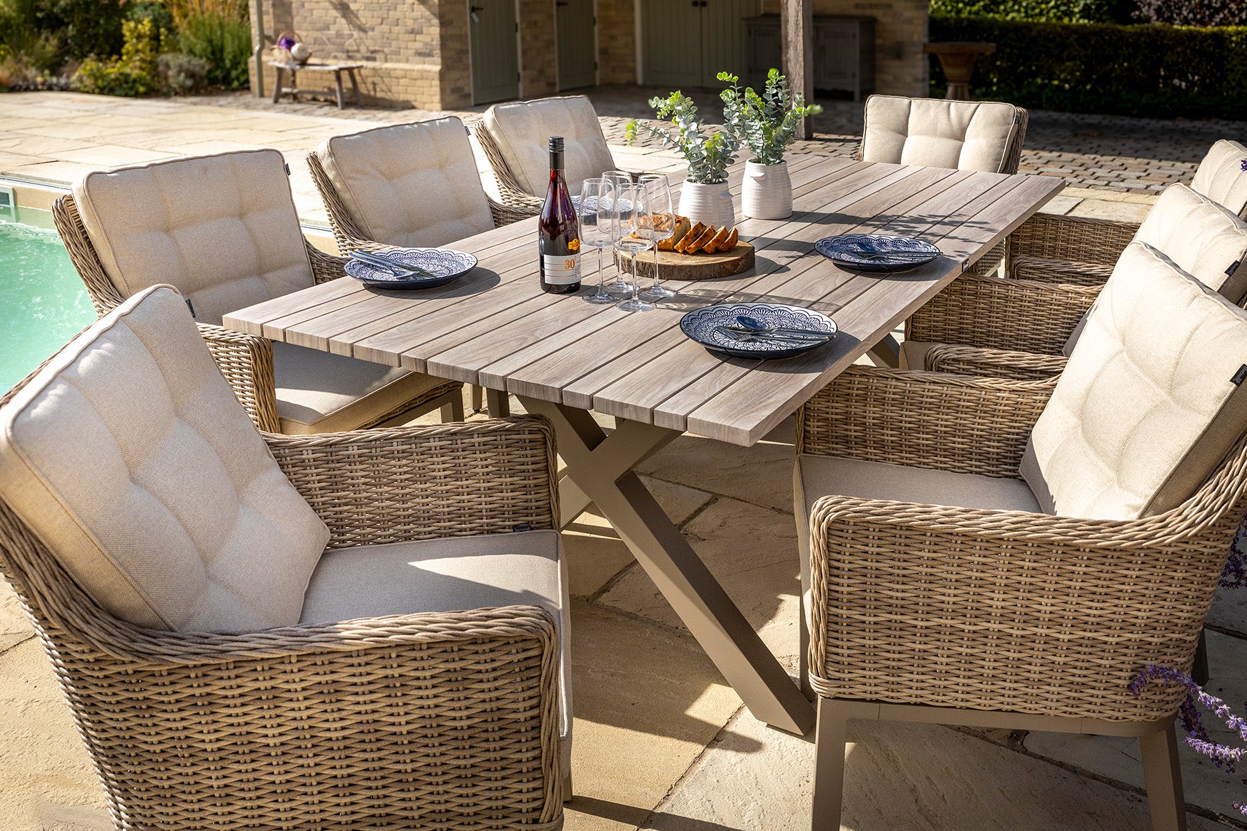 Hartman Arley 8 Seater Weave Rectangular Dining Set