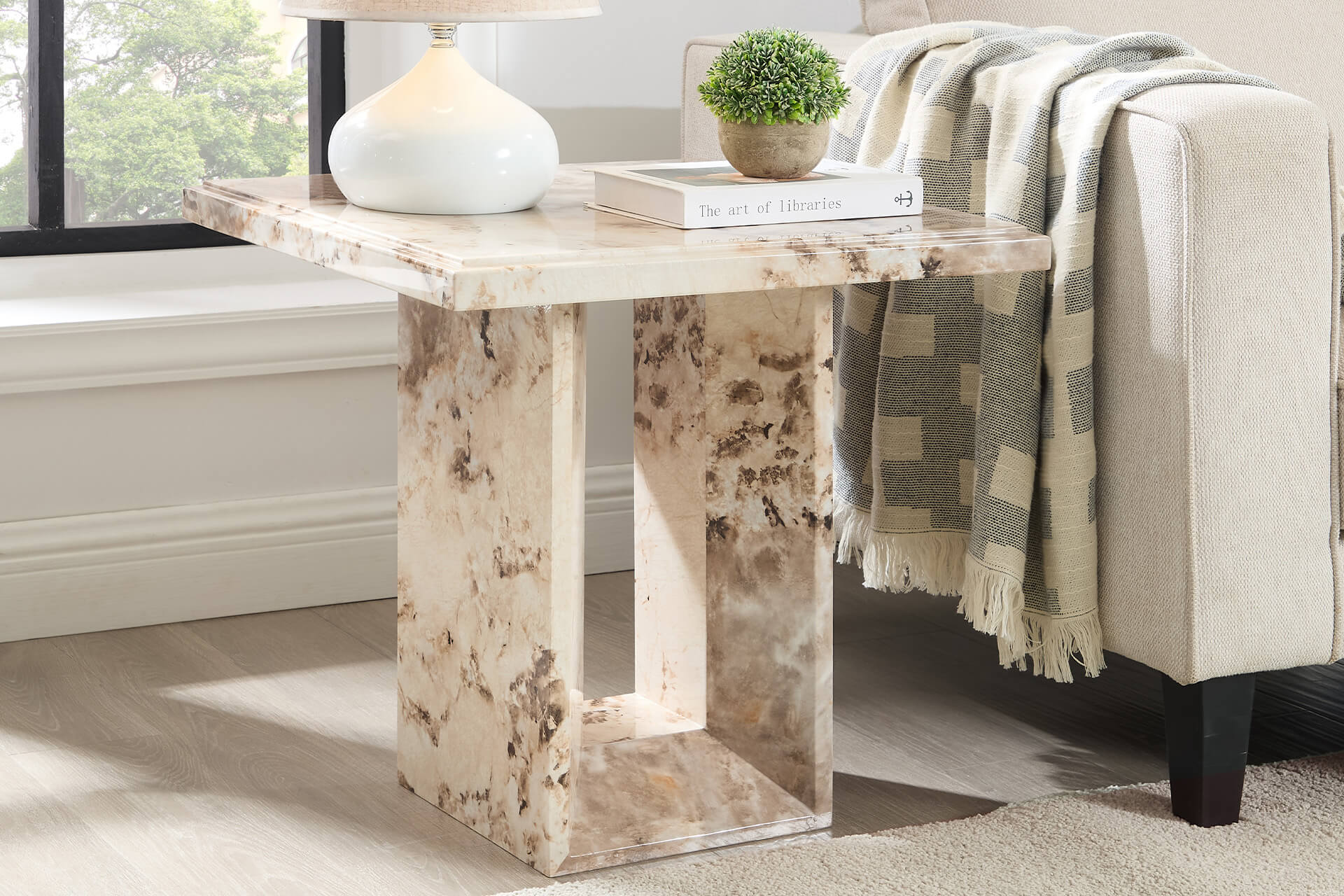 Ats-008-MO Lamp Table - Mottled Mocha