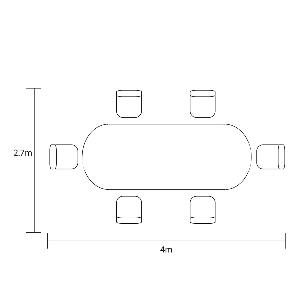 Hartman Avebury 6 Seat Oval Dining Set in Crimini / Moon