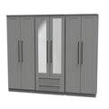 BEV192 Tall 6 Door 2 Drawer Centre Mirror Robe